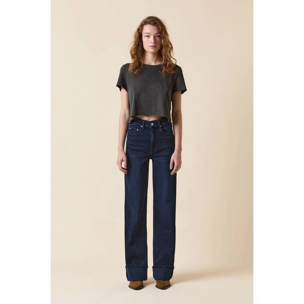 NEW LE JEAN column high rise cuffed jeans in mystic